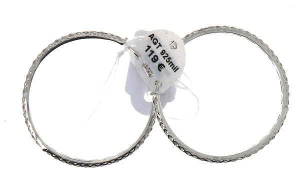 Paire de BO créoles en argent 925ème, di