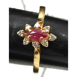 Bague en or jaune 18 cts, non poinçonnée