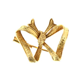 Petite broche nœud en or jaune, poinçon 