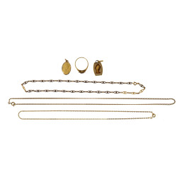 Lot de bijoux en plaqué or et fix : 2 ch