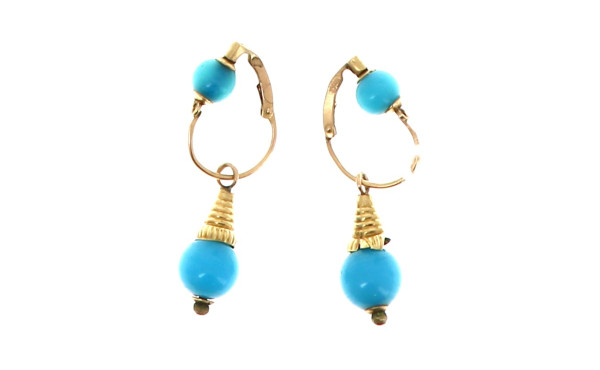 Paire de BO pendantes en or jaune 18 car