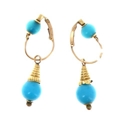 Paire de BO pendantes en or jaune 18 car