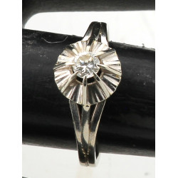 Bague solitaire diamant en or 18 cts, po