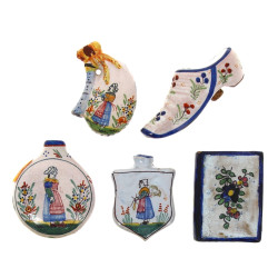 MALICORNE - Lot de 5 secouettes en faïen
