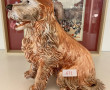 "Chien cocker", sujet en faïence polychr
