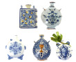 Lot de 5 secouettes en faïence décor en 