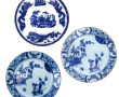 Trois assiettes en faïence fine français