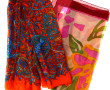 Lot de 2 foulards en soie, l'un carré, l
