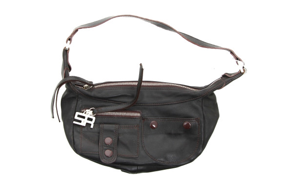 SONIA RYKIEL - Petit sac en cuir brun fo