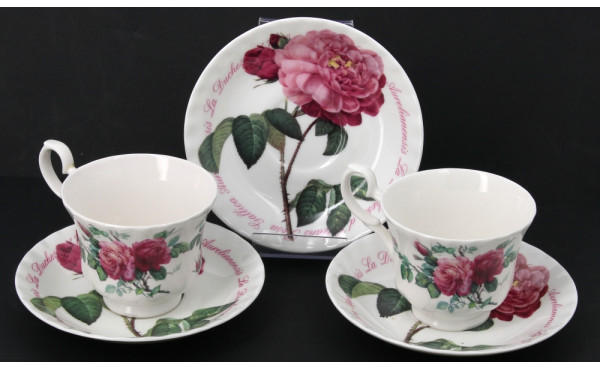 7 tasses et 7 sous-tasses en porcelaine 