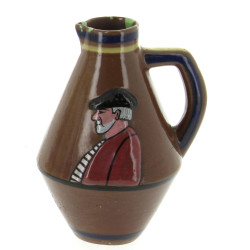 HENRIOT Quimper - Pichet à fond brun à d