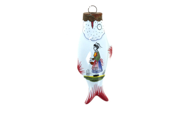 Boule de NOEL en forme de poisson en faï