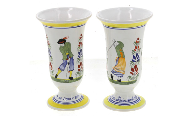 HENRIOT QUIMPER France - Paire de vases 