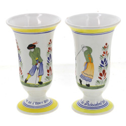 HENRIOT QUIMPER France - Paire de vases 