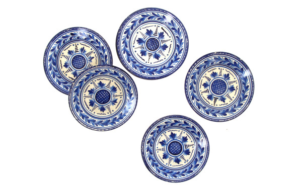 HB QUIMPER - 9 assiettes à gâteaux en fa