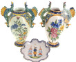 HENRIOT Quimper - Vase à anses dragons e