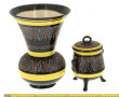 HB Quimper - Vase et pot couvert tripode