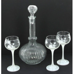 Carafe en verre avec bouchon, corps godr