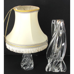 SEVRES - Pied de lampe en cristal H. 36 