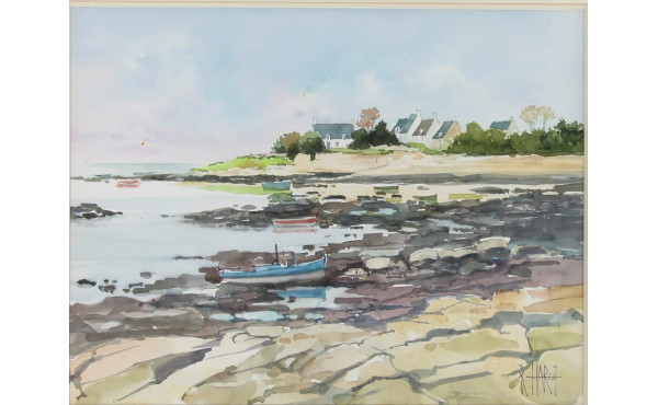 Roger HAROT (1928-2003) "Côte bretonne",