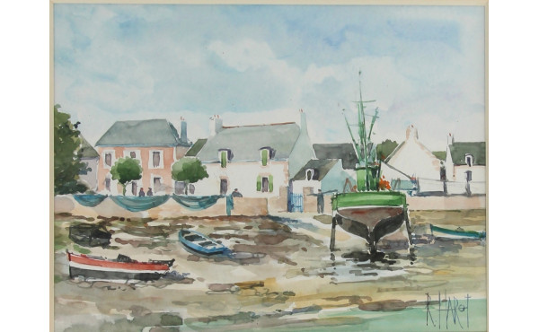 Roger HAROT (1928-2003) "Petit port de p