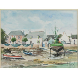 Roger HAROT (1928-2003) "Petit port de p