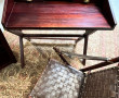 Ensemble de bureau en bois teinté acajou