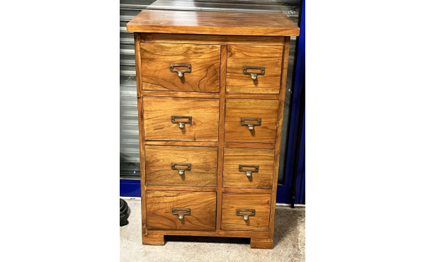 Petit meuble à 8 tiroirs en bois exotiqu