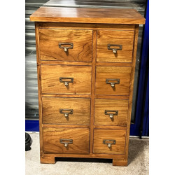 Petit meuble à 8 tiroirs en bois exotiqu