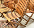 Belle table de terrasse en teck (H 74 x 