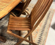 Belle table de terrasse en teck (H 74 x 