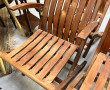 Belle table de terrasse en teck (H 74 x 