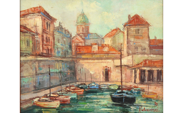 KUBUROYSKI (Xxème) "Venise", huile sur t