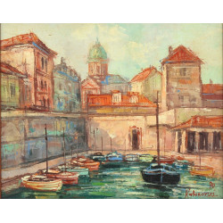 KUBUROYSKI (Xxème) "Venise", huile sur t