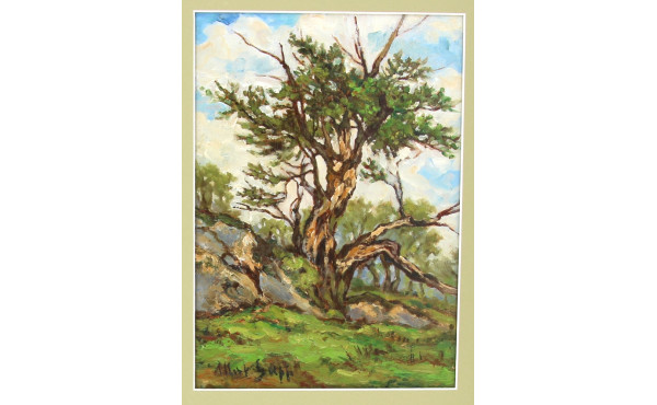 Albert GAPP (Xxème) "Paysage au gros arb