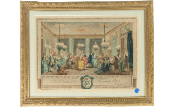 Deux gravures en couleurs, encadrées, d'
