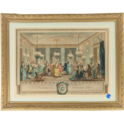 Deux gravures en couleurs, encadrées, d'