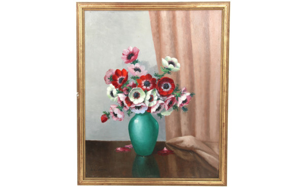 Alex LEDOUX (XIXè-Xxè) "Bouquet d'anémon