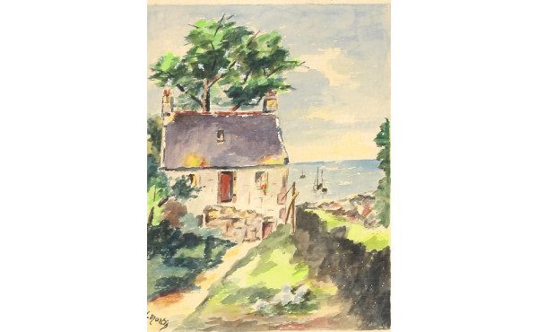 L.MARTIN (Xxème) "Maison de pêcheurs (Do