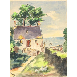 L.MARTIN (Xxème) "Maison de pêcheurs (Do
