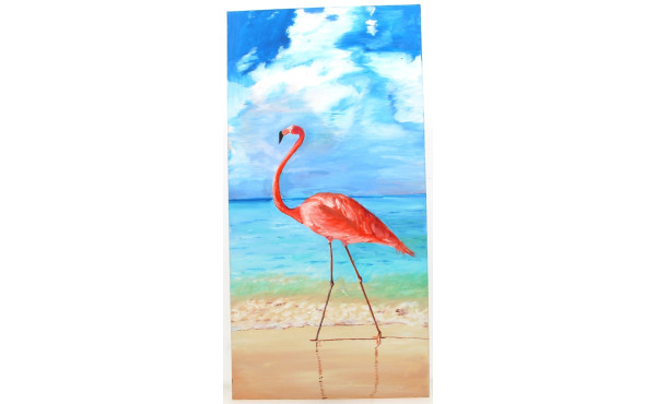 Ecole Française XXIème "Flamant rose sur