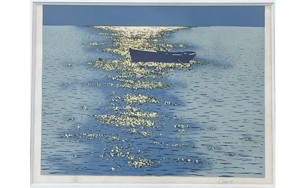 Michel BEZ (1951-2018) "Barque au coucha