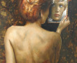LOCCA (Xxème) "Femme au miroir", huile s