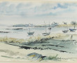 Georges MOUGENOT (XXème) "Barques au mou