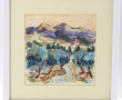 Lot de 2 aquarelles encadrées "Paysage d