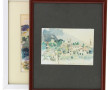 Lot de 2 aquarelles encadrées "Paysage d