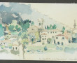 Lot de 2 aquarelles encadrées "Paysage d