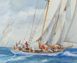 Guy LHOSTIS (1945) "Scène de régate" aq