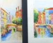 Ecole Xxè-XXIè - Lot de 3 aquarelles enc
