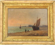 Ecole Française fin XIXème "Marine, bate